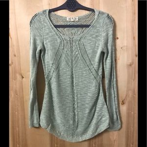 Mint Colored Long Sleeve Knit Top by Pink Rose